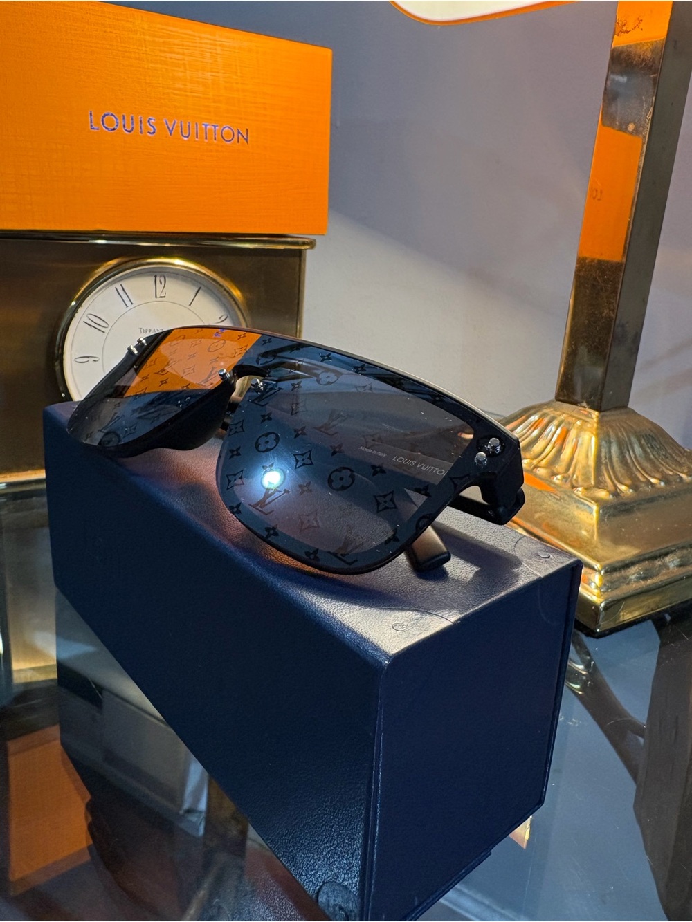 Louis Vuitton Mirror Monogram Shield Sunglasses in Black and Silver - Picture 3 of 8